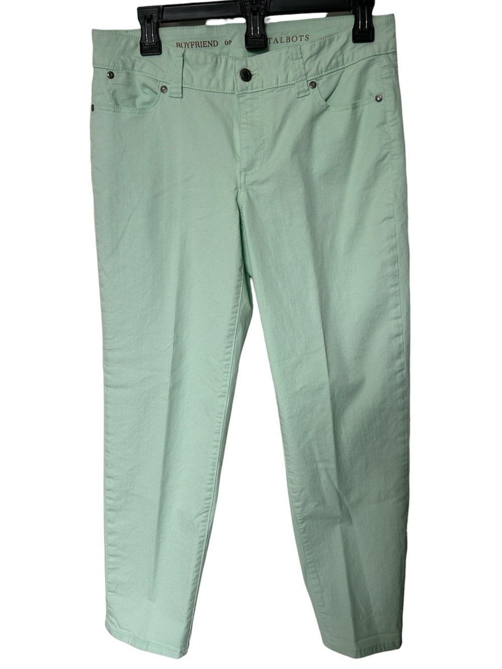 Talbots Mint Green Boyfriend Jeans - Light Pastel color stretchy size 6P petite